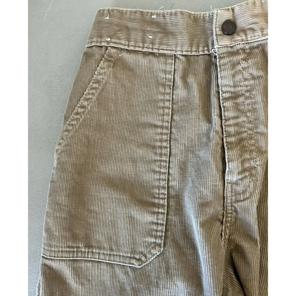 Western Riders Women's 1970's Tan Corduroy Jean's 26x29 Elastic Waist Band